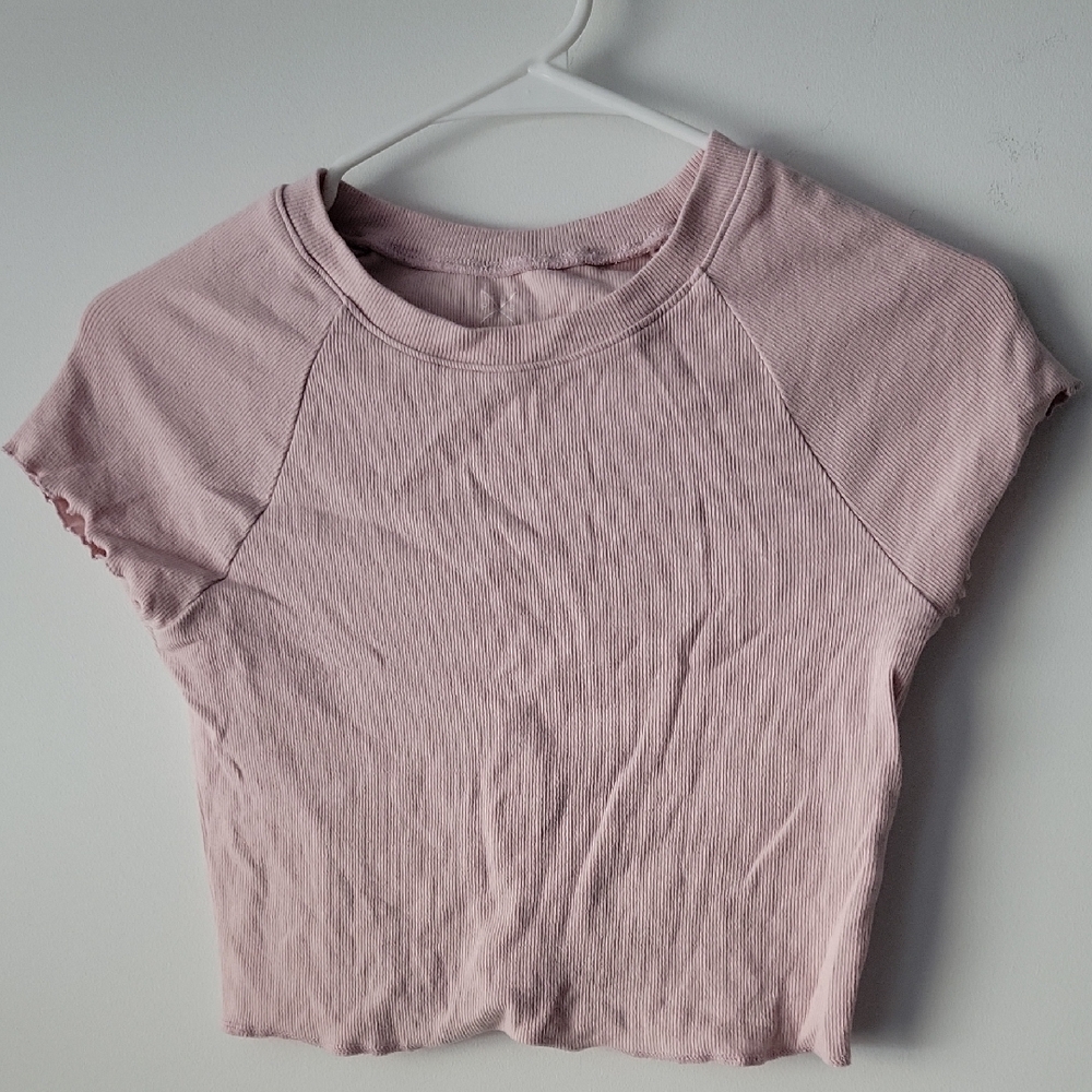 3/$8 Pacaun Basics Pink Women's Short Sleeve Crop Top Tee